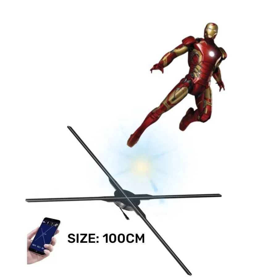 Factory Custom Large Size Hologram Equipment HD 100cm 3d Projection Hologram Fan in Restaurants and Shopping with Bluetooth