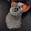 Handmade Luxury Metal Tassel Epaulette Corsage Punk Style Beaded DIY Clothing Decoration Accessories Embroidered Rectangle