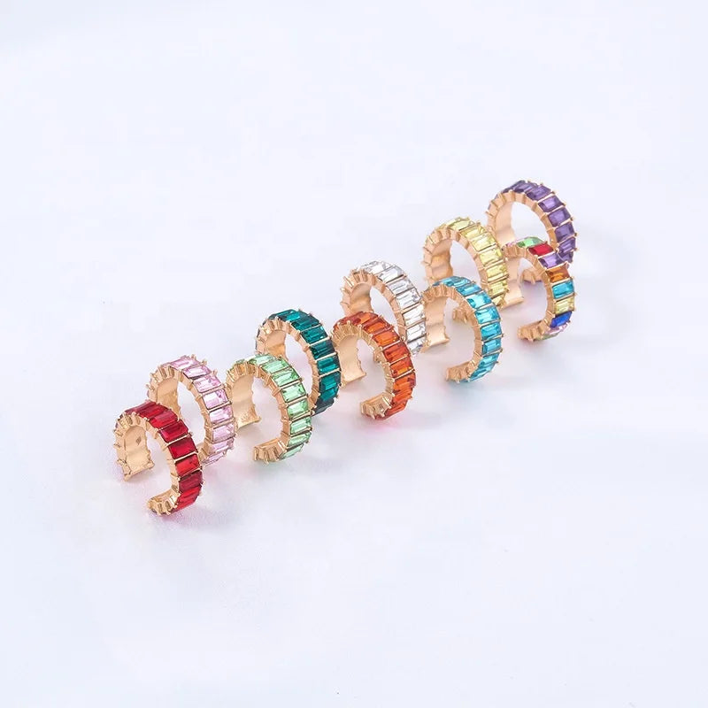 Gaby  Multi Color Ear Cuff & Wraps  Fashion Hoop Earrings Gold  Ear Cuff Non-Pierced Earring