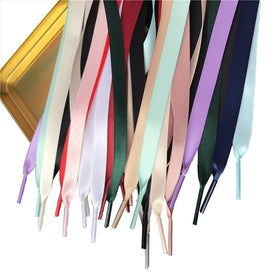 2025 New Unisex Kids and Adult Sneakers Leisure Flat Ribbon Shoe Laces New Silk Satin and Polyester Material