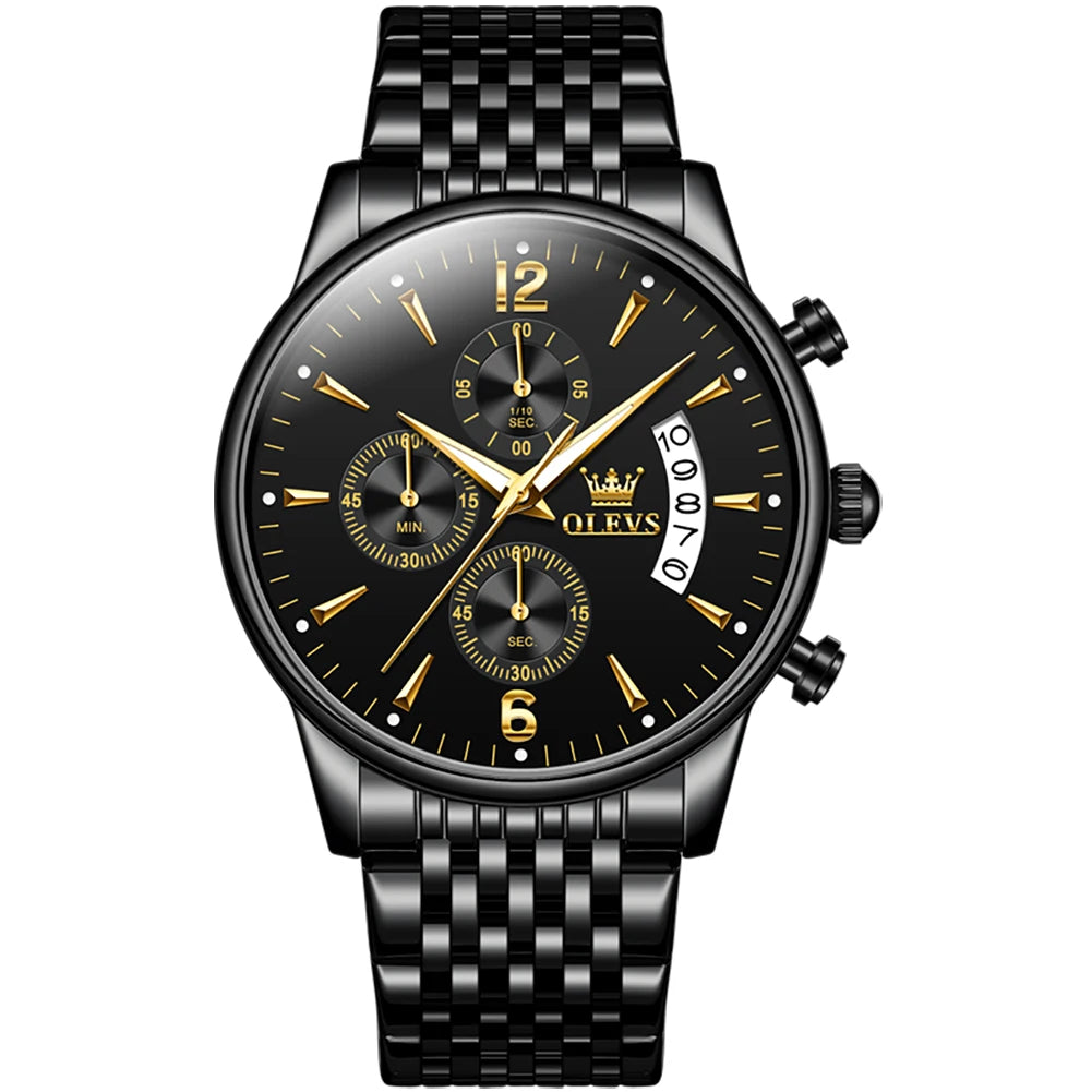 OEM  logo Custom Watch for Men Top Style Reloj Luxury  Fashion Calendar Stainless Steel Man Wrist Watch  Quartz Watches