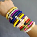 BP1025 New Arrival Disc Polymer Clay Heishi Bead Women Stretch Beach Bracelet for Gift