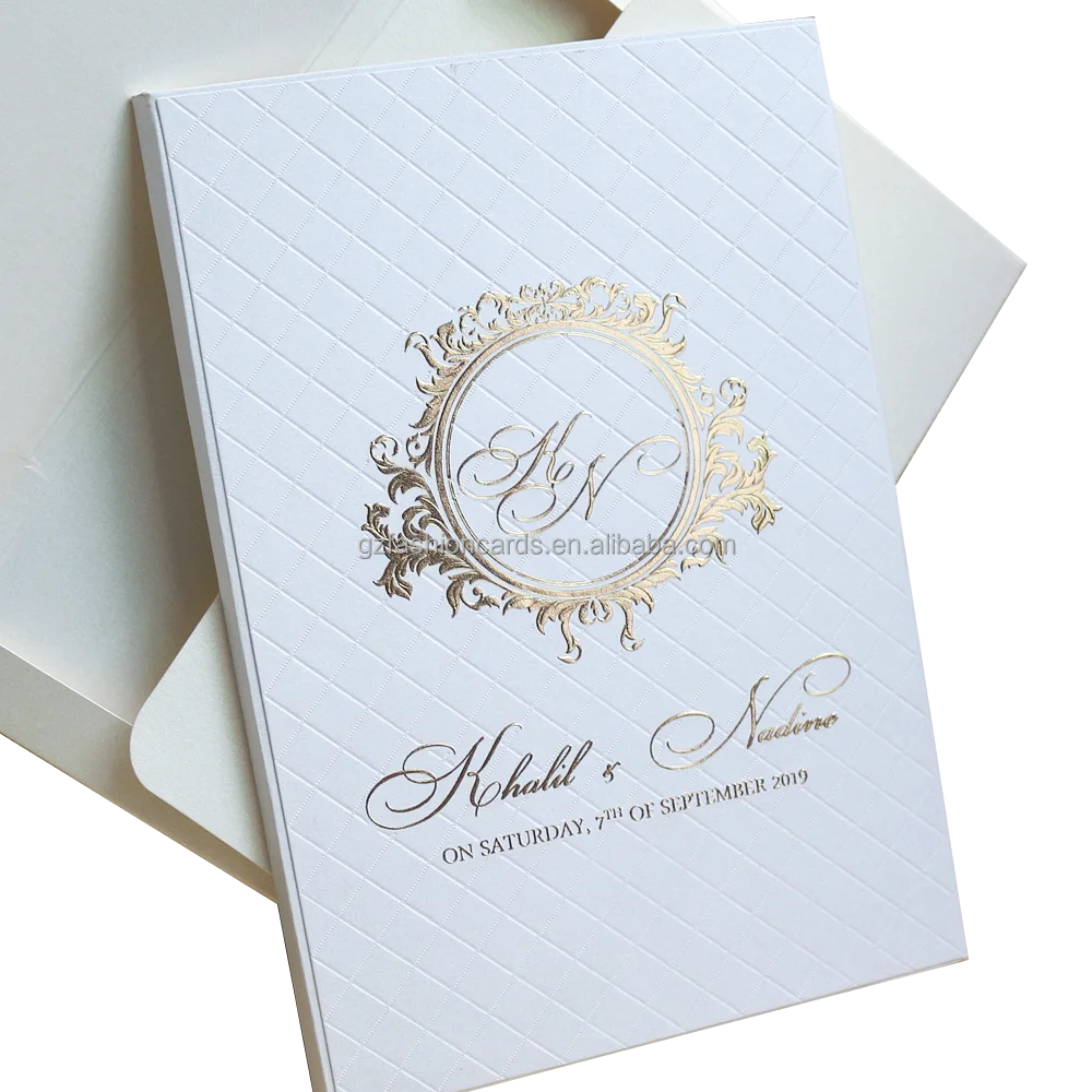 Embossing Hardcover Wedding Invitation Card  with a 3D Envelope  and Customized Hardcover Birthday Invitation Cards