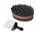 Oval Double Sides Magic Twist Hair Brush Sponge Pin Combs Afro Coil Wave Dreads-Barber Hairstyle Black Salon Accessories Home