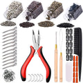 1 Set Hair Extension Pliers Set Micro Ring Beads 2 Crotchet Hook Needle Pulling Loop with Comb Other Hair Styling Tools