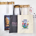 Eco Reusable Tote Bag With Custom Printed Logo for Women's Handbag Cotton Canvas Shopping Bag