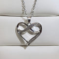 Huitan Custom Wholesale Sweet Style Heart Shaped Full 3A Zircon Necklaces for Infinite Design Silver Plated CZ Pendant Necklaces