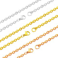 AA01495 Wholesale Fashion Stainless Steel Flat O Chain Link Necklace Chain Jewelry for Women Men Diy