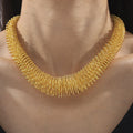 YF3855 Individually Exaggerated Stainless Steel Waterproof Jewelry 18k Gold Plated Oversized Spring Trendy Necklace