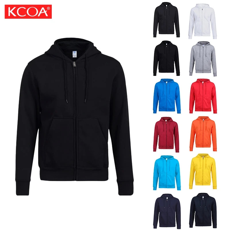 OEM Wholesale Embroidered Blank Hoodies Custom Cotton Zip up Hoodie Sweatshirts for Winter