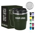Private Labeling & Custom Packaging 6oz Powder Coated Black Coffee Mugs Mini Travel Cups Inside with Enamel Coating