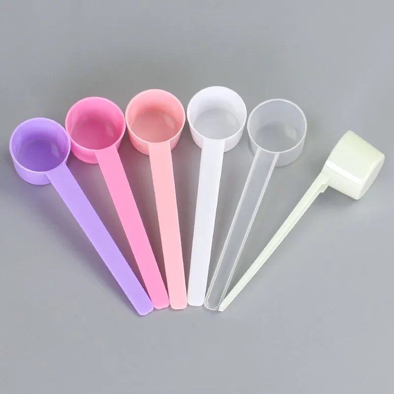 5g 10ml Colorful Flat Bottom Plastic Long Handle PP Spoon Milk Powder Measuring Spoon
