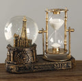 Creative Retro Office Furnishings Eiffel Tower Crystal Ball Hourglass Iron Resin Handicrafts Music Boxes
