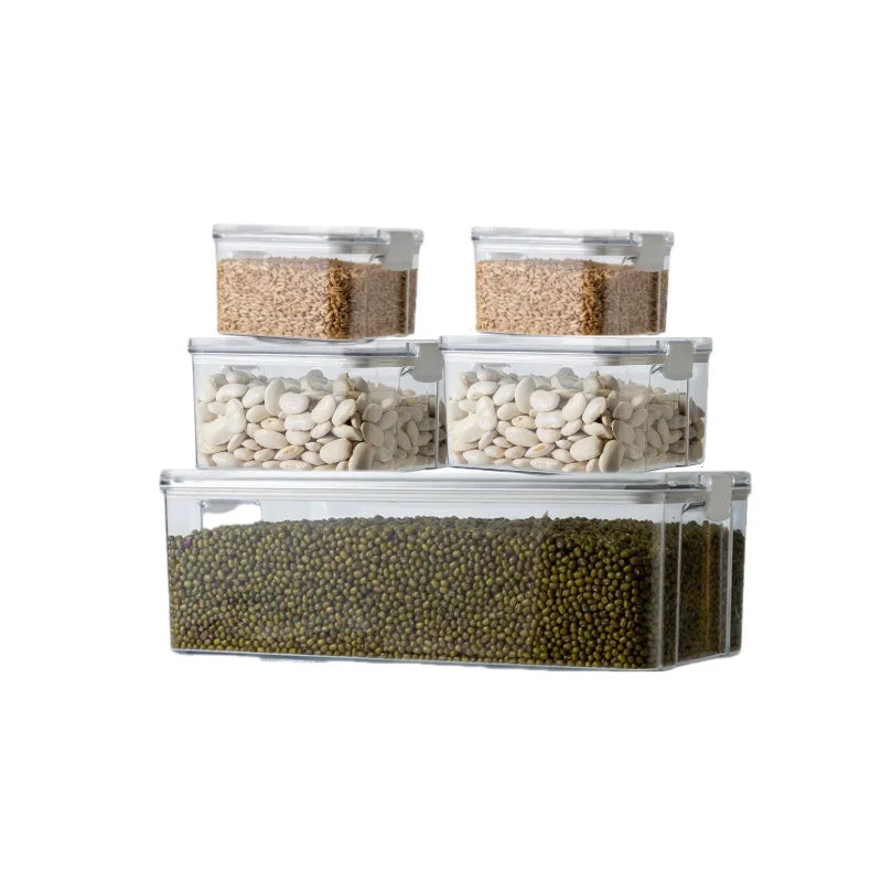PET Kitchen Food Grade Sealing Jars Plastic Refrigerator Storage Container for Grains Cereals Candy Snacks
