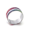 Luxury Simple Shape Metal Napkin Holder Wedding Napkin Ring Party Serviette Decoration Colored Rhinestones Made Alloy Table