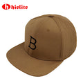 Factory 100% Cotton Brown Sporty Hip Hop Outdoor Sports Cap Black Lettering Embroidery Customizable Color Patterns Unisex Adults