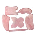 Natural Rose Quartz Massage Stone Scraping Board Jade Roller Tools Set Traditional Guasha Therapy Kit