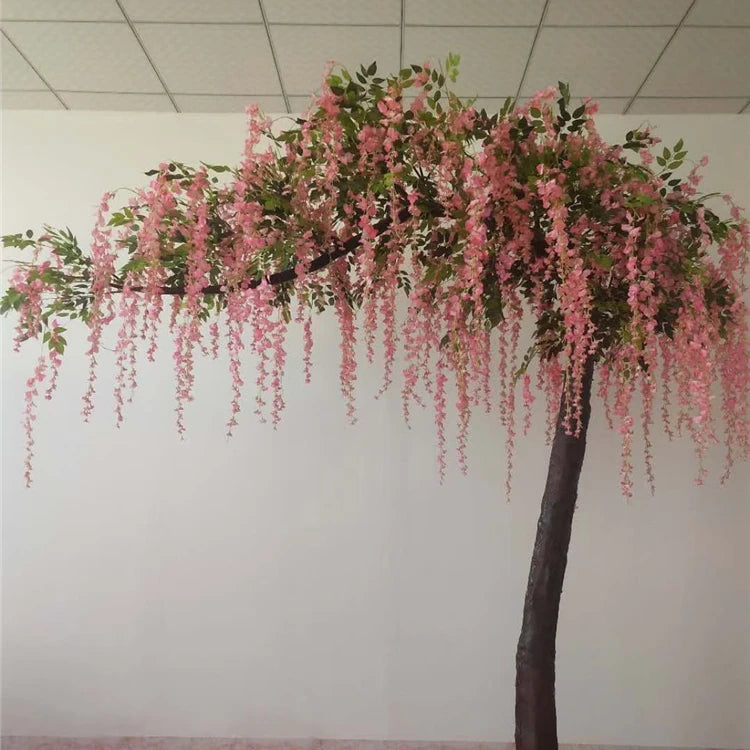 H05442 White Large Outdoor Artificial Wisteria Flower Tree Arches for Wedding Decoration