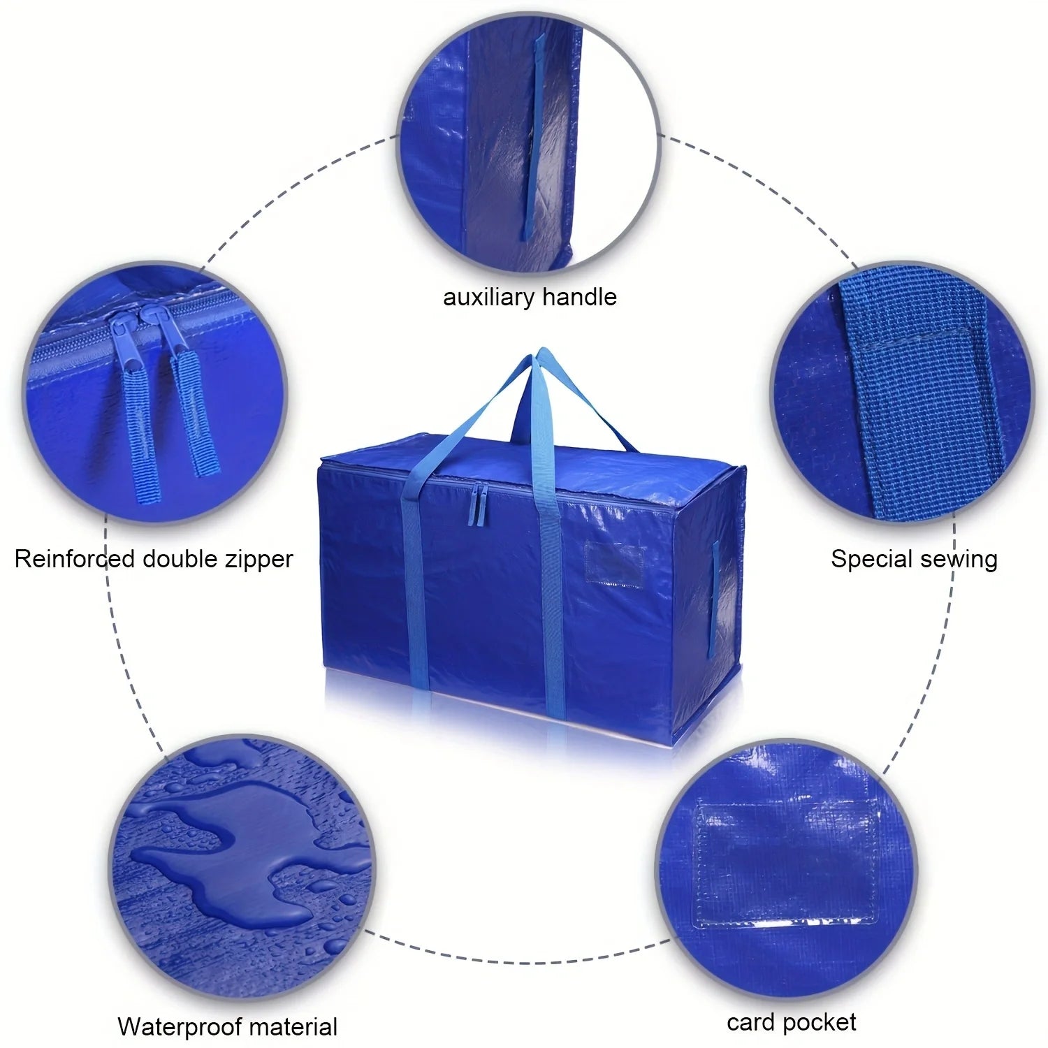 Wholesale Large Capacity Waterproof Moving Bag Customized Reusable PP Woven Shopping Storage Bags With Handle