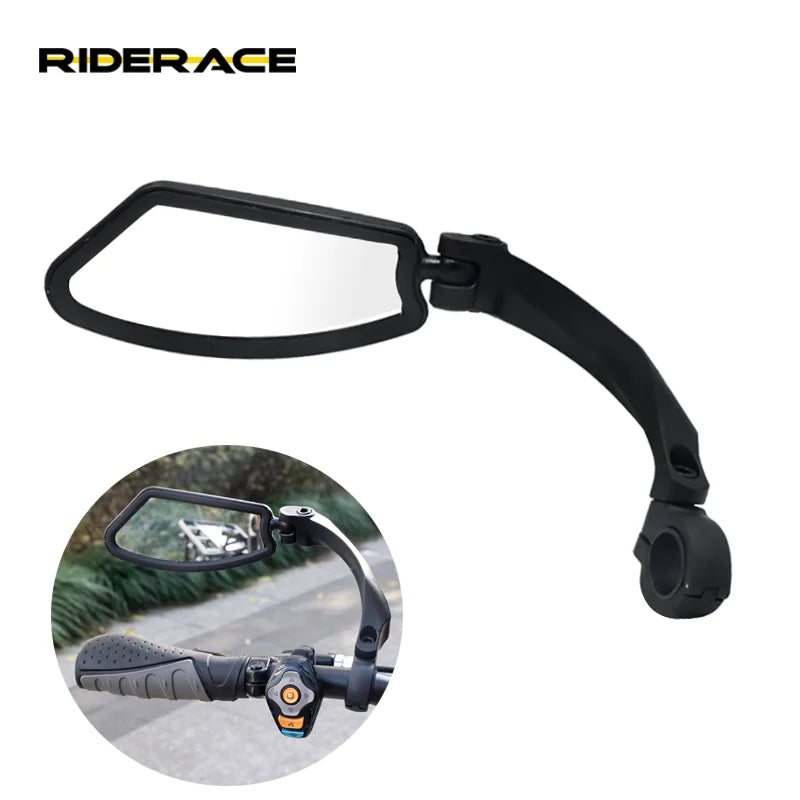 RIDERACE  MTB Road Bike Rear View Mount Flexible Mirror 360 Degree Rotate Bicycle Safety Riding Backsight Bike Reflector Mirror
