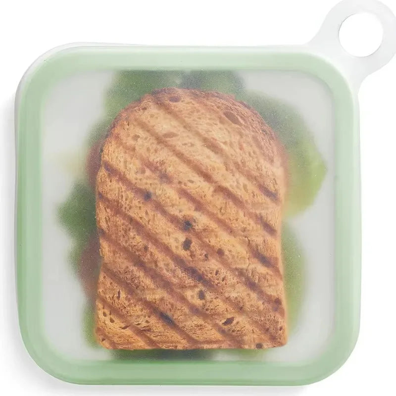 Food Grade Silicone Toast Organizer Sandwich Container  Picnic Food Storage Box Kitchen Snack Box  Fresh Lunch Box With Handle