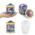 DM790 Carousel Horse Small Silicone Mold DIY Epoxy Resinremen Cement Concrete Plaster Jewelry Storage Box Packaged Bag Smalluler