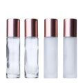 10ml Glass Roll on Bottle With Rose Gold Lid and Steel Roller MegaBDM