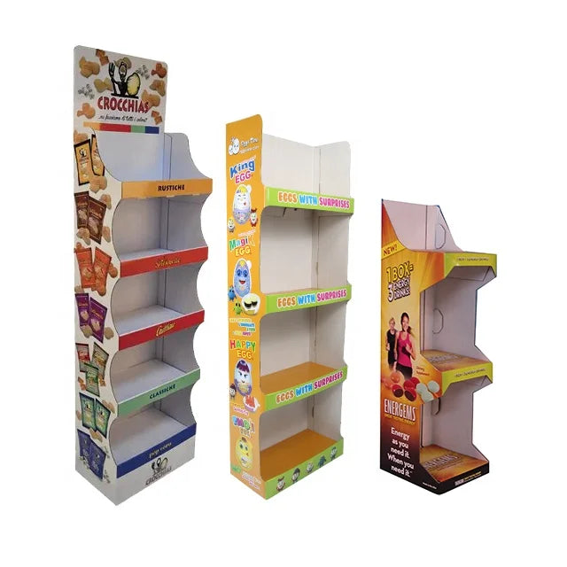 Supermarket Portable Retail Display Stand for Food for Potato Chips Coffee Bean Chocolate More Cardboard Floor Design