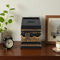 Black Gold Toned Hand-painted Fashion Kaaba-Shaped Resin Piggy Bank Folk Art Decorative Savings Box for Home Display for