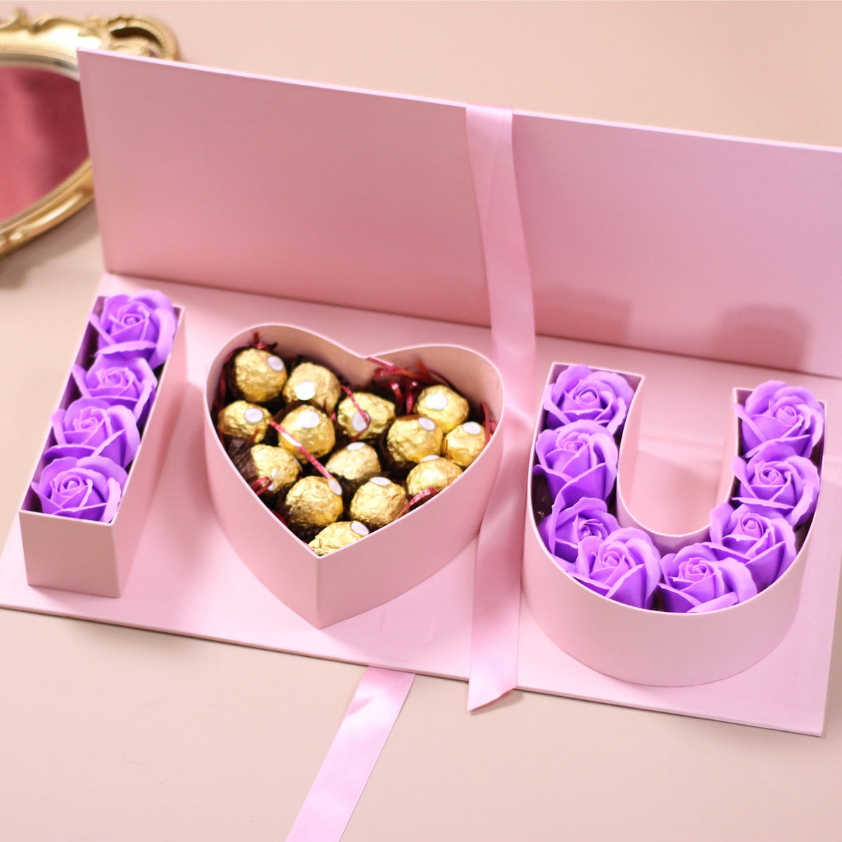 Wholesale Luxury Square Folding Rose Packaging Valentines Day Gift 2023 I Love You Flower Gift Box for ValentinesHot Sale I Love