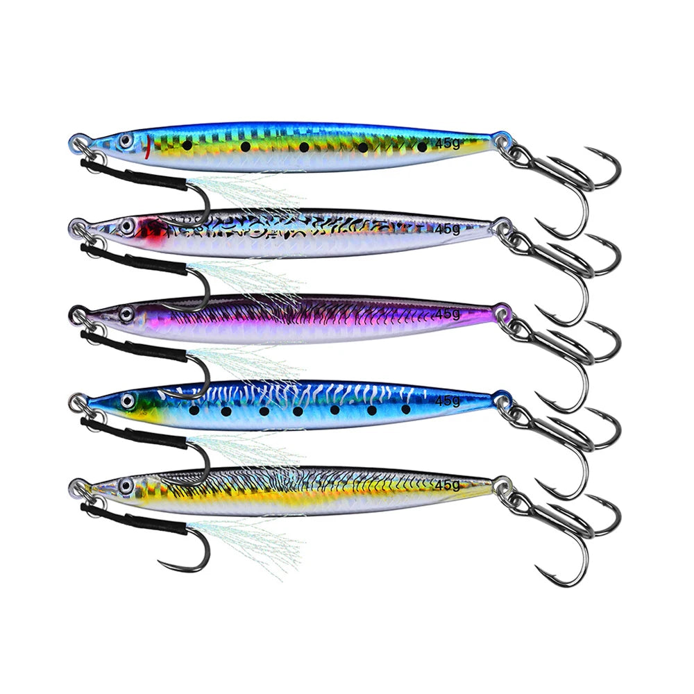Newbility 14g 17g 21g 28g 35g Tungsten Jigging Fishing Lure Metal Slow Sinking UV Glowing Saltwater Mackerel Jigs