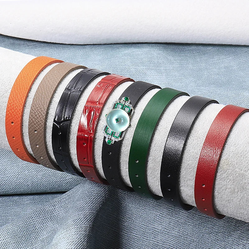 Fashion Bracelet Genuine Leather Wrist Loop for Jewelry Wearing One Strap Palm Leather Epsom Leather Watch Band 6 8 10 12mm