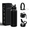 Haers Outdoor Double Wall Stainless Steel Insulated Gym Water Bottle with Straw