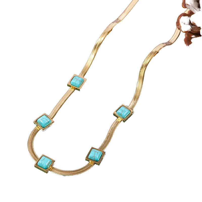 HOVANCI 18K Gold Plated Snake Chain Choker Necklace Tarnish-Free Stainless Steel Summer Jewelry for Weddings