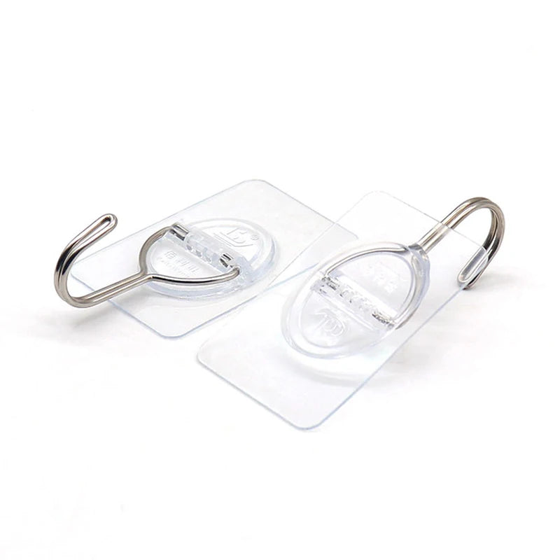 Greatbuy 6 Pack Heavy-Duty Self-Adhesive Wall Robe Hooks Large 44lb Plastic Hooks for Bathroom Kitchen Steel Tool for Tool