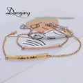 Qiuhan OEM Stainless Steel Bracelet Accessories Personalized Name Bar Engraved Nameplate Bracelet