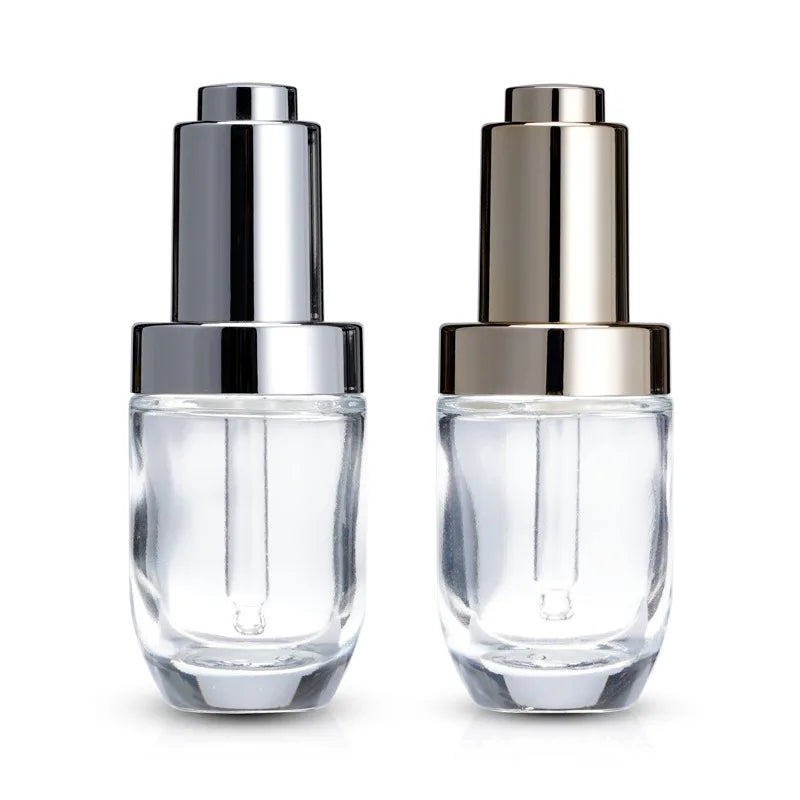 Luxury 20ml 30ML Glass Oil Dropper Bottle Push Button Modern Style for Cream Facial Cleanser Color Spray Frost Treatment