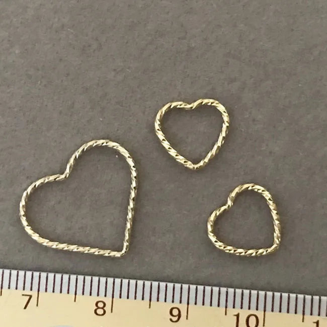 Hollow Ring Connector Pendant 14K Gold Filled Heart Charm for Necklace Bracelet DIY Jewelry Making