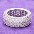 2025 Hip Hop Fine Jewelry Passd Diamond Tester 925 Sterling Silver Iced Out VVS Moissanite Cluster 3 Rows Band Ring for Men