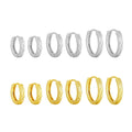 FUAMAY 2025 Fashion Classic Plane Diamond Pattern Silver Earrings Dainty 18K Gold Plated 925 Silver Hoop Earrings Pendientes