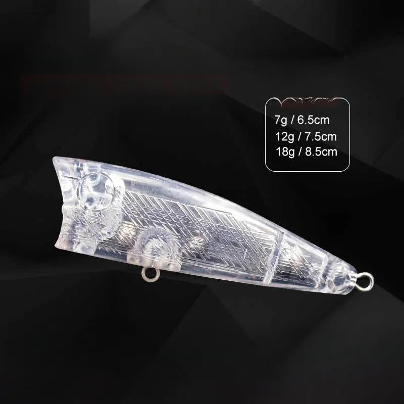 Popper Lure Blank 6.5/7.5/8.5cm ABS Artificial Bait Aneew Unfinished Bait Unpainted Fishing Lures Blank