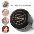 15ml Nail Rhinestone Drilling Glue No-Wash Nail Gel Sculpting Shaping Extending Sealing Strengthening Gel Top Coat 4 in1 UV Gel