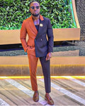 2026 Fashion Contrast Color Men Suits Double Breasted Groom Prom Blazer Costume Homme Marriage Tuxedo Wedding 2 Pcs Jacket+Pants