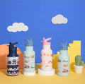 Children Cute Water Bottle 350ml Stainless Steel Vacuum Bottle Printed Mini Insulated Flask with Double Lids for Back to School
