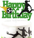 Soccer Cake Topper Happy Birthday Sign Football Player Cake Decoration Girl Birthday Party Supplies