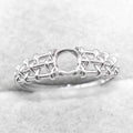 Semi Mount 5*5mm Sterling Silver Ring Empty Blank Support Claws Gems Setting S925 Frame Base Without Center Stone DIY for Inlay