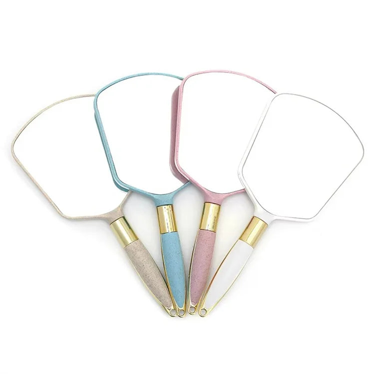 Wholesale Custom Retro Pattern Portable Makeup Mirror Cosmetics Travel Mirror with Retro Style Handle