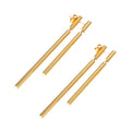 Trendy 18k Gold Plated Fashion Design Women's Jewelry Waterproof Stainless Steel Long Stick Front Rear Structure Drop Earrings