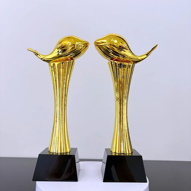 Gold Silver Bronze Resin Whale Trophy for Swimming Event Crystal Trophy Award MH-J0724