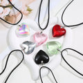 Wholesale Adjustable Pull-out Velvet Rope Chain Necklace Multi-color Acrylic Resin Love Heart Pendant Necklace for Women Girl